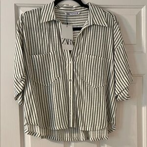 NWT Zara Linen Button Down